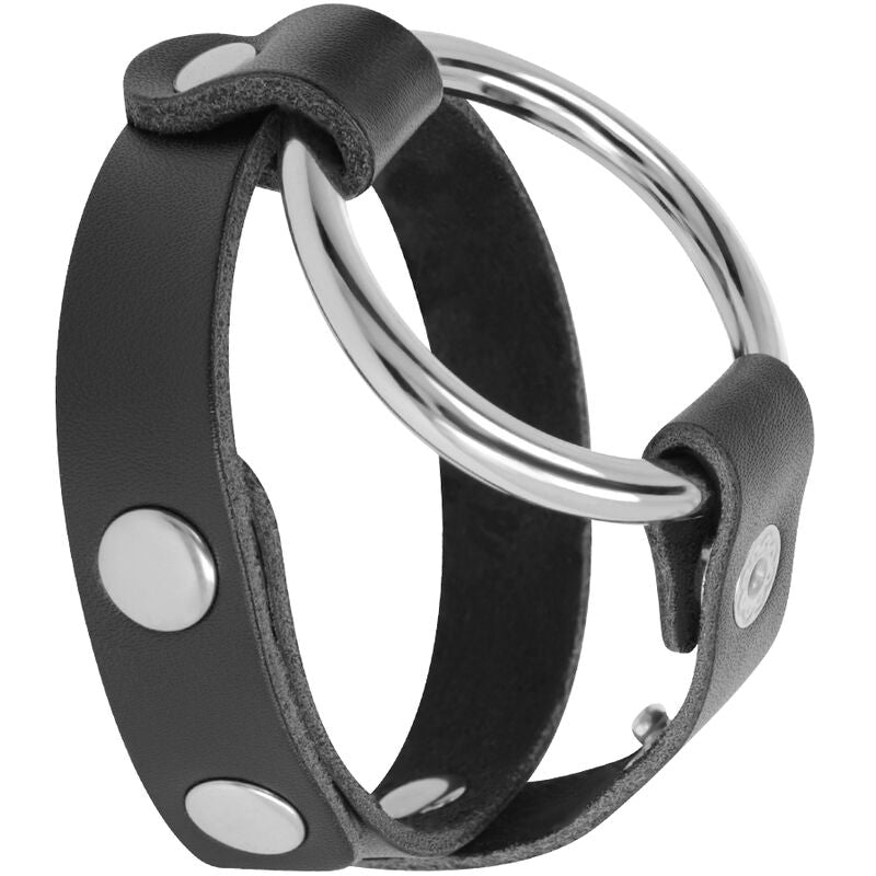 Darkness Bondage - Bdsm Penis and Testicle Ring, Adjustable, Color Black