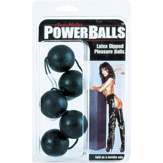 California Exotics - Power Anal Beads with String and Latex Coating, Black