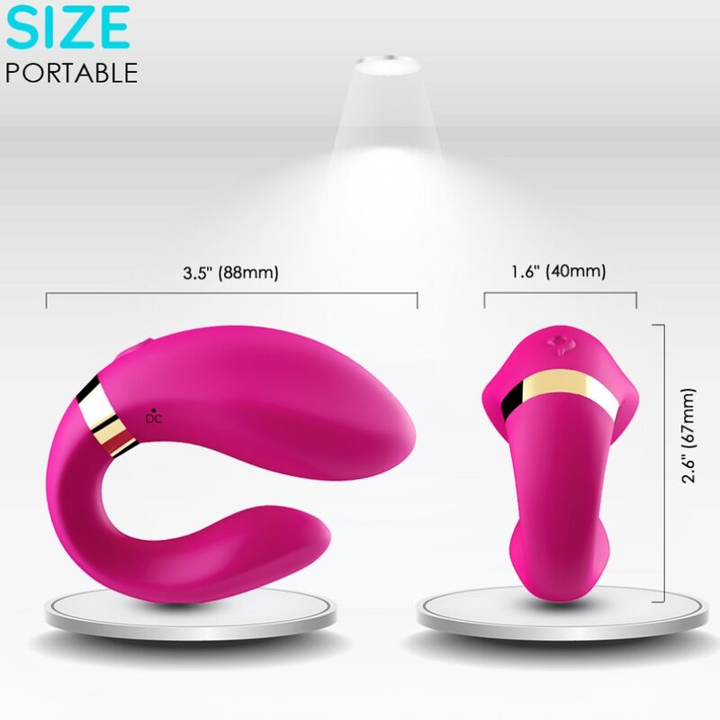 Armony For Couples- Vibrator Crescent Pentru Cupluri Cu Telecomandă Fuchsia