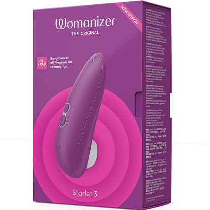 Womanizer - Starlet 3 Violet Clitoral Stimulator, Pleasure Air Technology, 6 Intensity Levels, Water Resistant