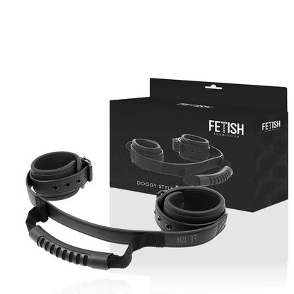 Fetish Submissive Bondage - Adjustable Handcuffs Made of Vegan Leather and Nickel Free Metal