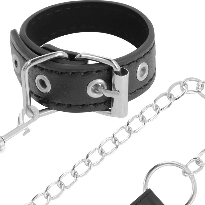 Darkness Bondage - Vegan Strap and Metal Chain BDSM Heavy Duty High Quality Penis Ring