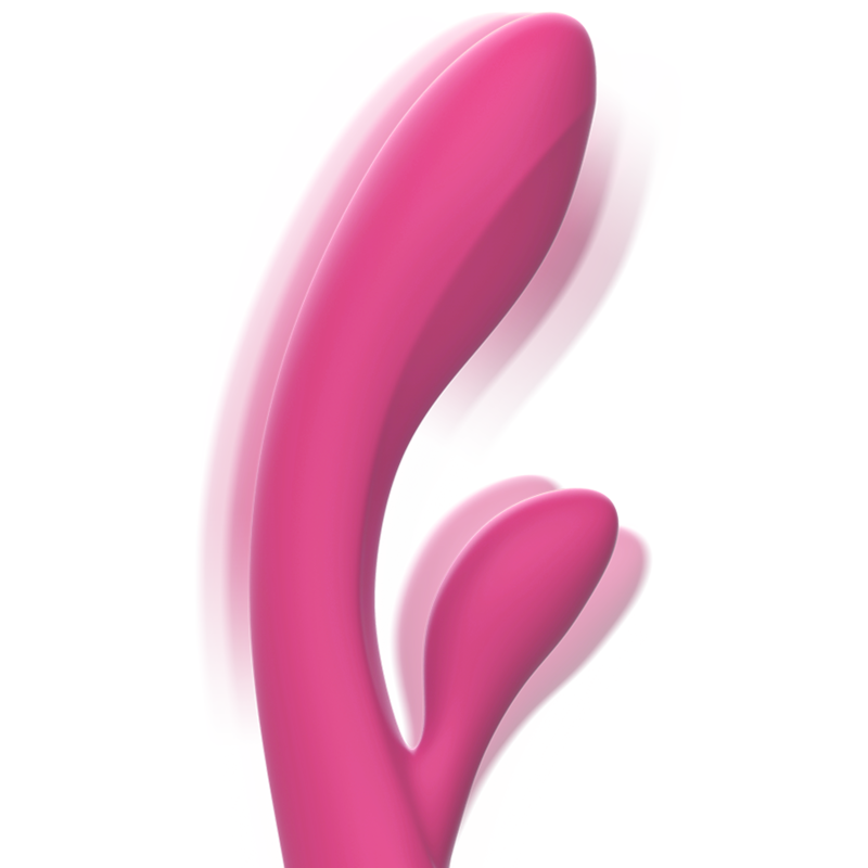 Intense Fun - Pink Silicone Rabbit Vibrator, Double Stimulation, 10 Vibration Programs, IPX6 Water Resistant, 10 Year Warranty