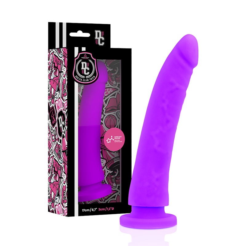 Deltaclub-  Jucării Harnașament + Dildo Violet Silicon 17 X 3 Cm