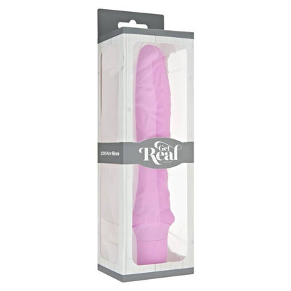 Get Real - Classic Big Pink Vibrator, 100% Silicone, 7 Vibration Functions, Generous Size, Water Resistant, Runs on 2 AA Batteries