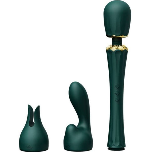 Zalo - Kyro Wand Green, Wand Massager, Direct Power 2.0 Technology, 2 Multifunctional Accessories, Water Resistant, Superior Quality Silicone, Vibrator With 5 Vibration Modes and 6 Speeds