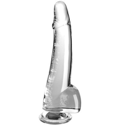 King Cock- Dildo Transparent Cu Testicule 19 Cm Transparent