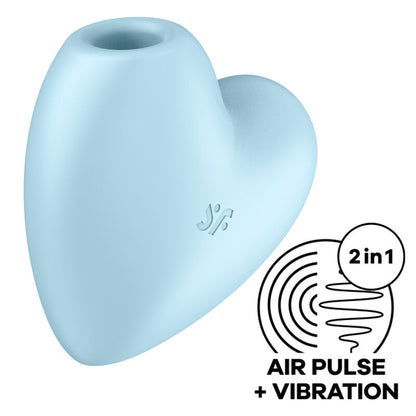 Satisfyer Cutie Heart - Air Pulse and Vibration Stimulator, Soft Silicone, Water Resistant, Blue