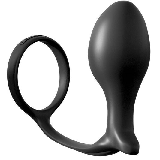 Anal Fantasy Series - Anal Fantasy Collection - Ass-Gasm Cockring Advanced Anal Plug - 4cm Length and 1.6cm Diameter (plug), 1.6cm Diameter (ring)