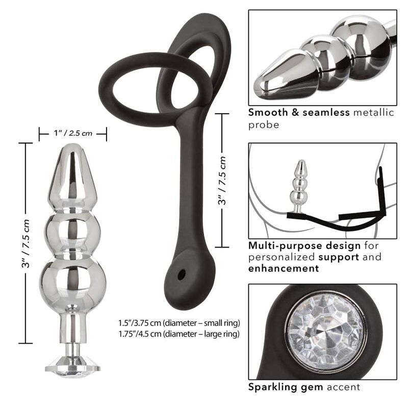 California Exotics Star Fucker Beaded Anal Plug - Beaded Pleasure and Metallic Elegance