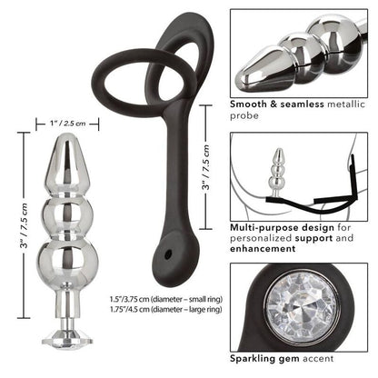 California Exotics Star Fucker Beaded Anal Plug - Beaded Pleasure and Metallic Elegance