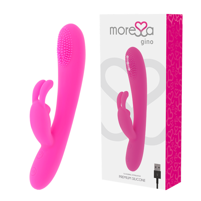 Moressa Gino - Premium Silicone Massage Vibrator, Rechargeable, 7 Vibration Modes and 3 Wave Motion Modes, G-Spot and Clitoral Stimulation