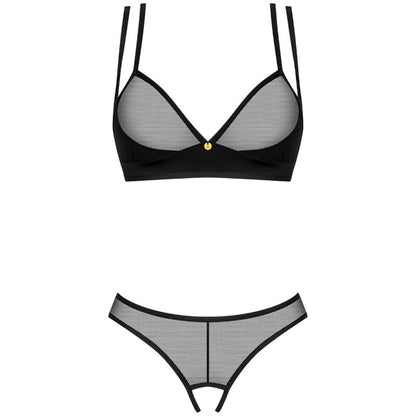 Obsessive Sets - Nesari Crotchless XS/S Two Piece Set in Polyamide and Elastane