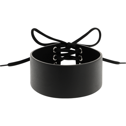 Coquette Accessories - BDSM Black Vegan Leather Adjustable Size Choker