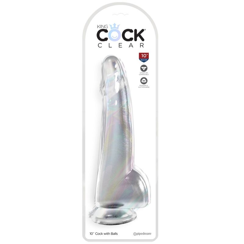 King Cock- Dildo Transparent Cu Testicule 19 Cm Transparent