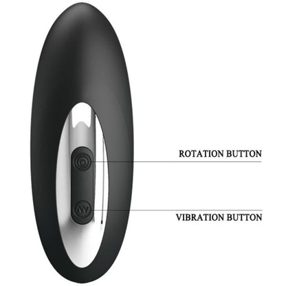 Pretty Love Bottom - Rotating and Vibrating Vibrator | Prostate and G Spot Stimulator Black