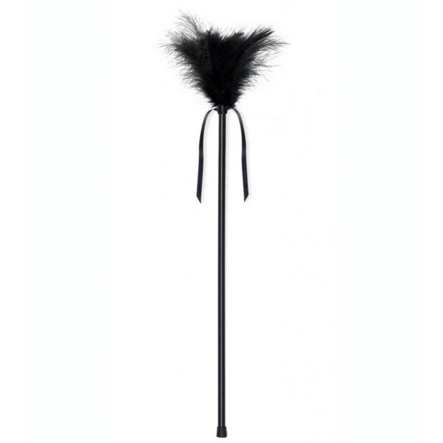 Secretplay 100% Fetish - Black Feathers for Erotic Massage, 40 cm, 20 Feathers