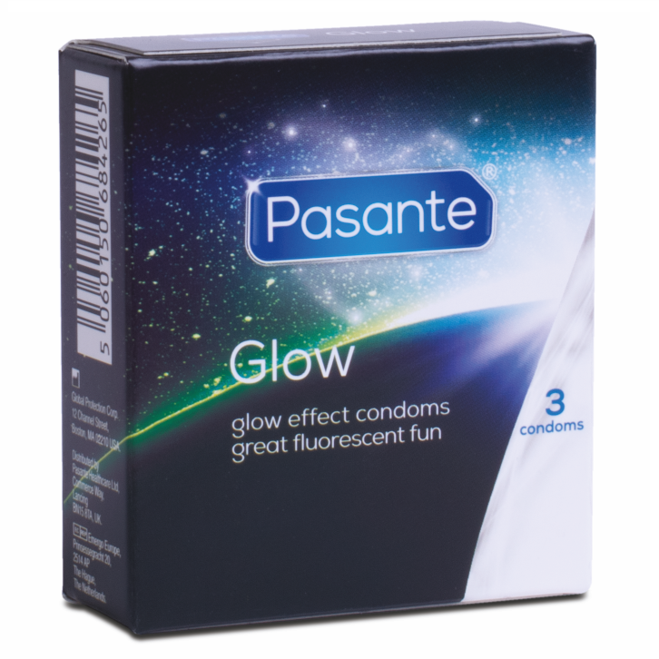 Pasante - Glow In The Dark Condoms, 3 Units