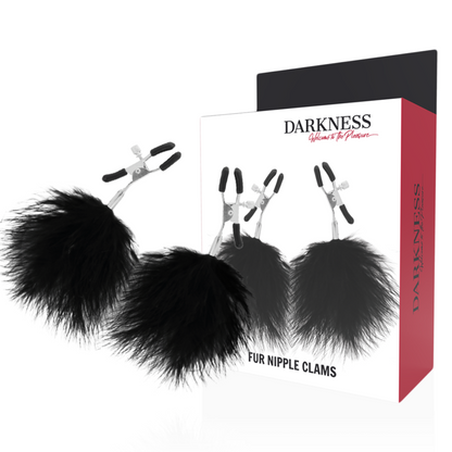 Darkness Sensations - Pom-Pom Nipple Clips, Fully Adjustable, Pompon Decorated, Nickel Free Metal 2