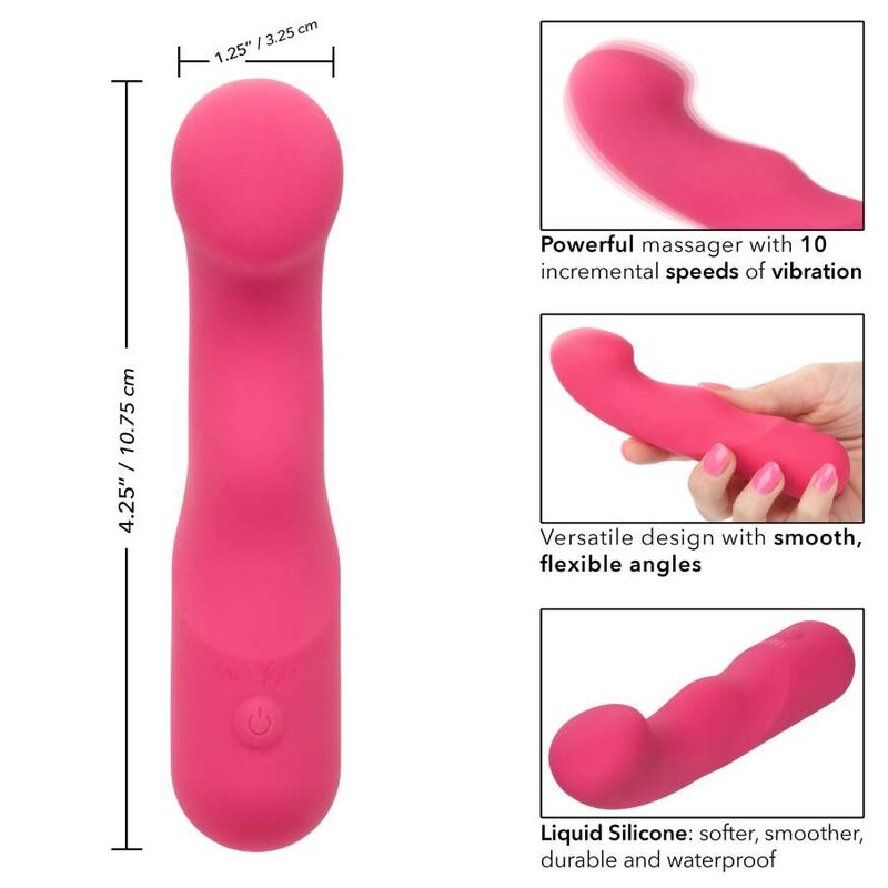 California Exotics Liquid Silicone Pixies Curvy Pink - Intimate Massager with 10 Speeds