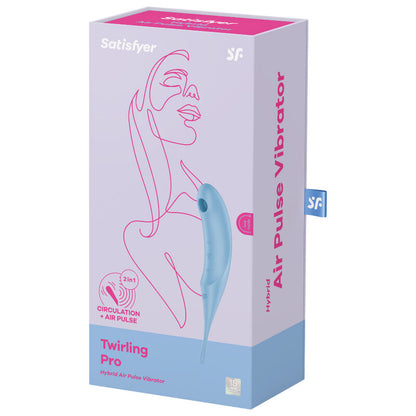 Satisfyer Air Pulse - Twirling Pro Air Pulse Stimulator, Hybrid Vibrator with Pressure Waves and Vibrations, Blue