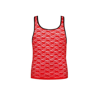 Anais Men Accesories - Top Brave XL, Delicate Red Lace with Floral Print, Composition: 95% Polyester, 5% Lycra, Size: XL