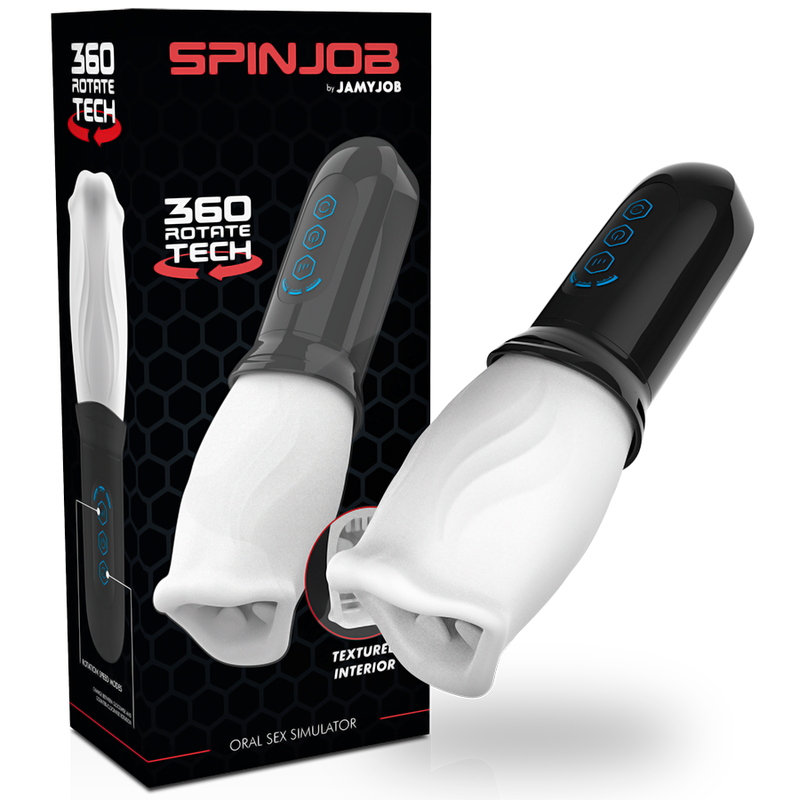 Jamyjob - Spinjob Oral Stimulator with 360° Rotation and 3 Speeds, Insertion Length 8 cm