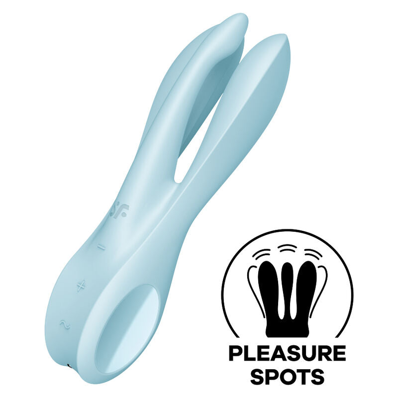 Satisfyer Vibrator - Threesome 1 with 3 Powerful Motors - Intense Vibrations - Clitoral Stimulation - Water Resistant - Soft Silicone - 15 Year Warranty