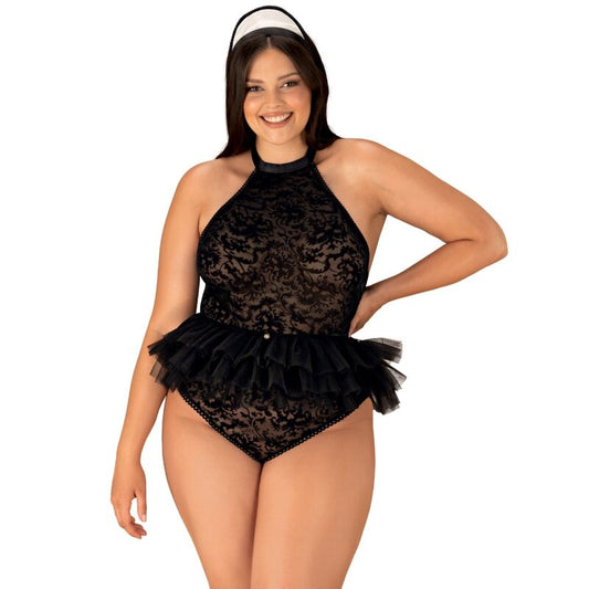 Obsessive Last Chance - Black Frills Costume, Size XXL/XXXL