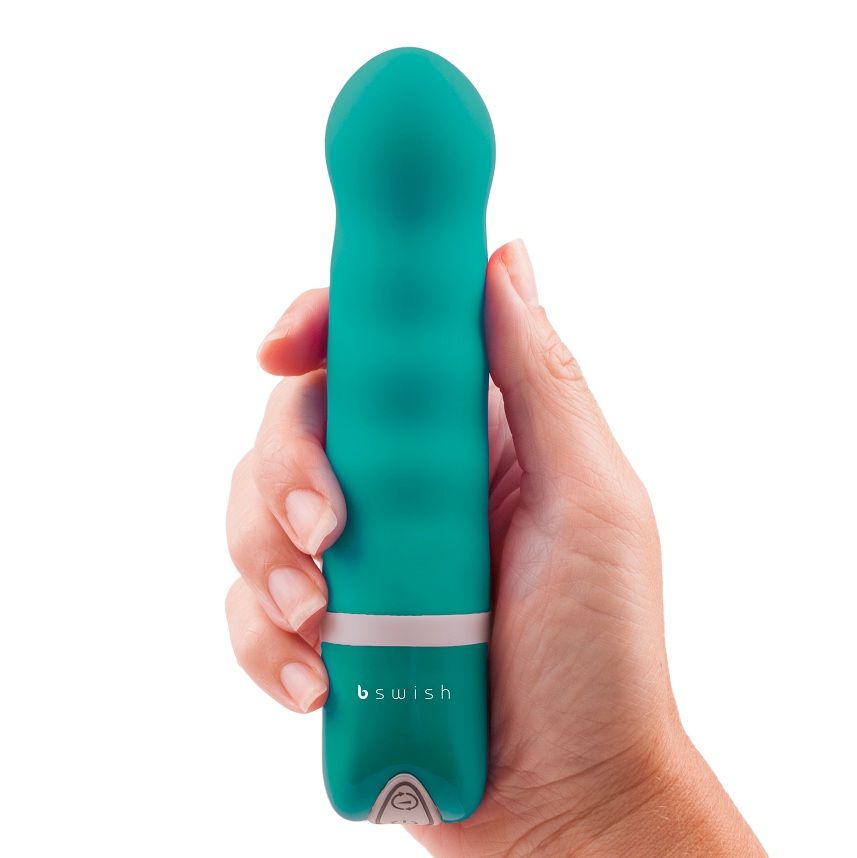 B Swish - Bdesired Deluxe Jade Vibrator With Pearls, Silicone, Water Resistant, 6 Functions, 15.24cm