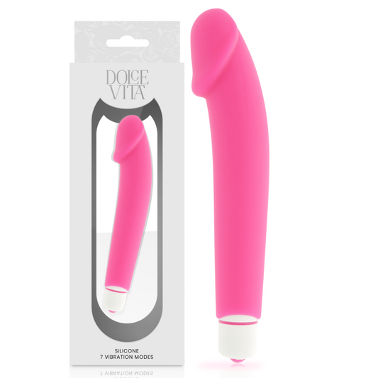 Dolce Vita - Pink Realistic Silicone Vibrator, Hygienic Material, Soft Texture