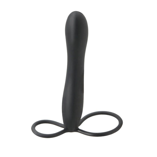 Fetish Fantasy Elite - Medical Grade Silicone Double Strapon Dildo, Penis &amp; Testicle Ring, Smooth &amp; Safe, Double Pleasure