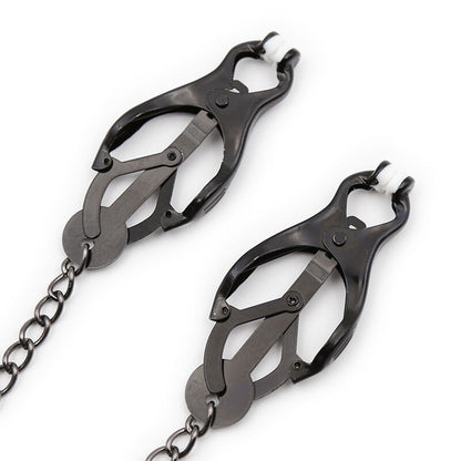 Ohmama Fetish - Japanese Black Chain Nipple Clamps, Nickel Free