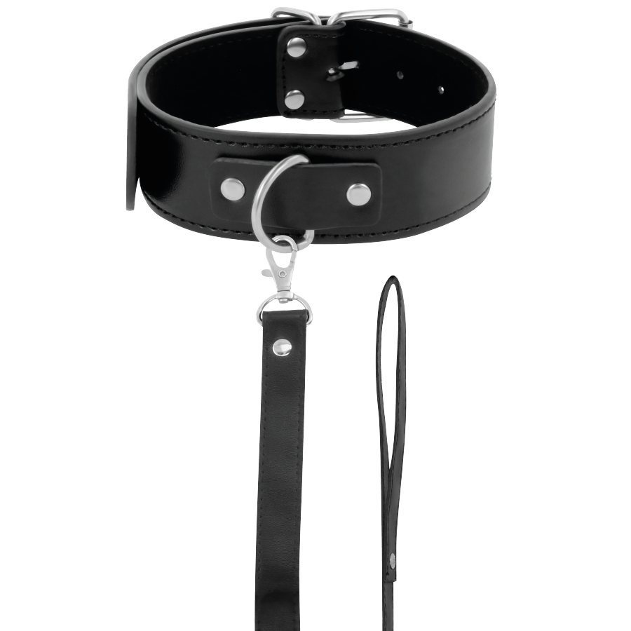 Darkness Bondage - PVC Leather Chain Posture Collar, BDSM