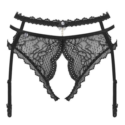 Obsessive Garter &amp; Stockings - Liguero Pearlove with Black Lace Xs/S