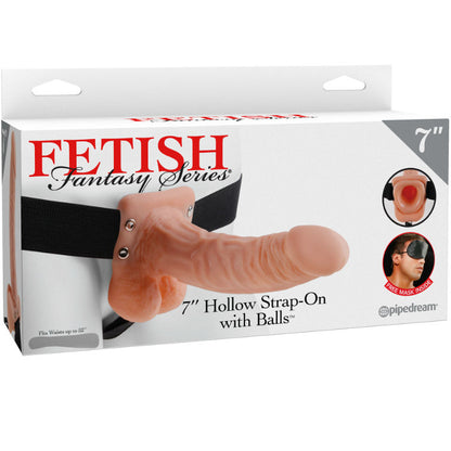 Fetish Fantasy Series - Adjustable Realistic Penis Harness With Rechargeable Testicles and Vibrator 7" 17.8cm Flesh, Comfortable Elastic Harness With Rechargeable Dildo, 10 Vibration Patterns