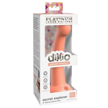 Dillio - Secret Explorer Dildo 15.24 cm Orange Silicone with Platinum