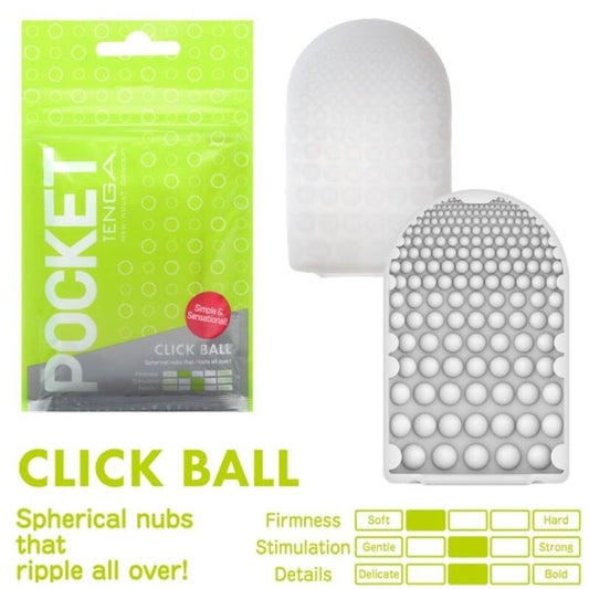 Tenga Click Ball Pocket Stroker - Elastic Portable Masturbator, Single Use