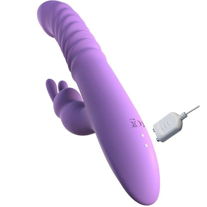 Fantasy For Her - Silicone Rabbit Thrust Clitoris Stimulator With Oscillating Heat And Vibration Function Purple