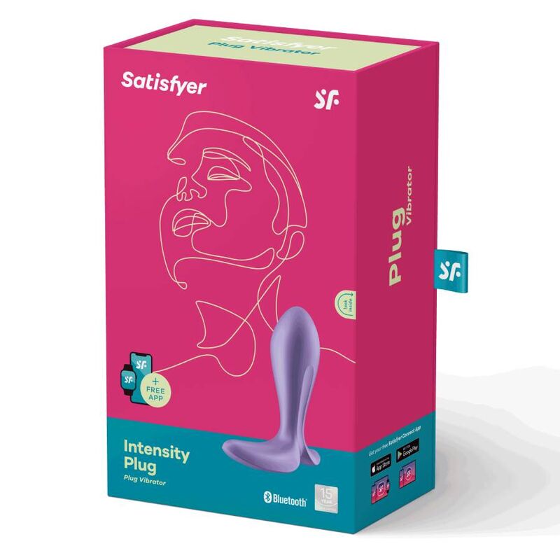 Satisfyer Intensity Anal Plug with Powerful Vibrations and Bluetooth Control, Purple, Body-Friendly Silicone, Water Resistant, 15 Year Warranty