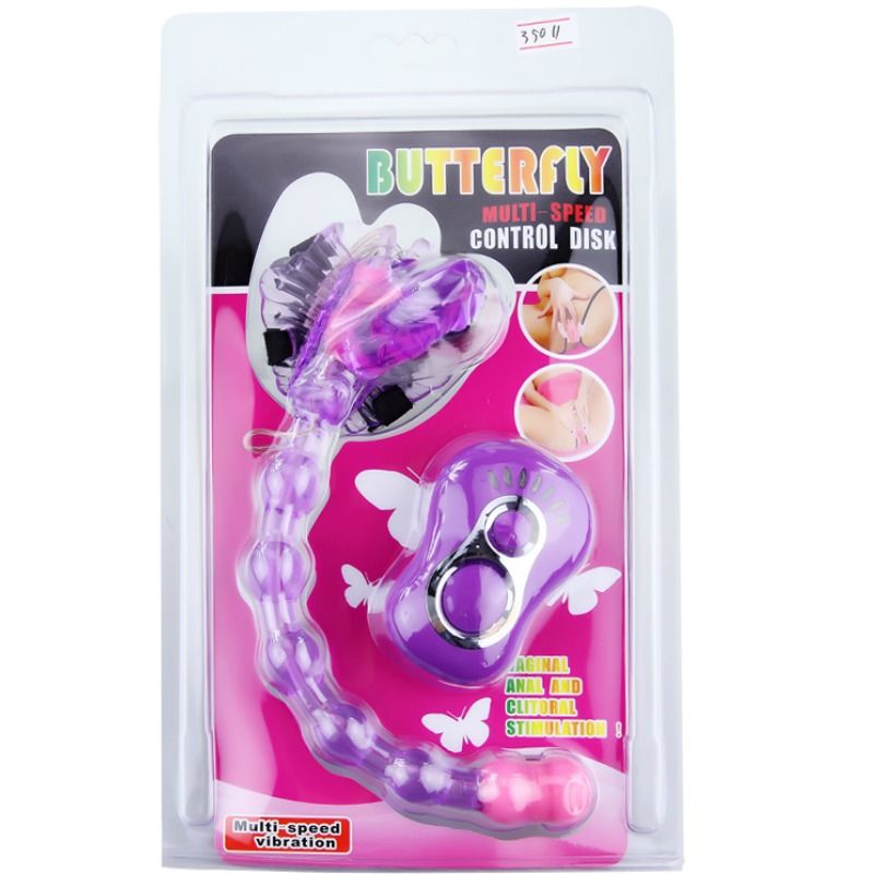 Baile Stimulating - Butterfly Vibrator with Strap, 7 Vibration Functions, Purple