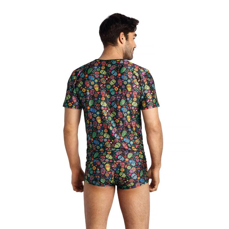 Anais Men Accesories - Mexico T-Shirt L, Soft Modal with Flower and Skull Print, Various Sizes Available