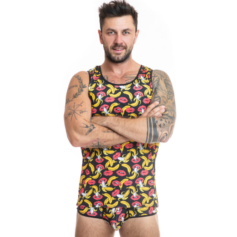 Anais Men Accesories - Banana Top S in Lycra with Banana Print, Composition: 80% Polyamide, 20% Elastane