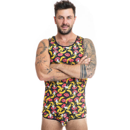 Anais Men Accesories - Banana Top XL in Lycra with Banana Print, Composition: 80% Polyamide, 20% Elastane