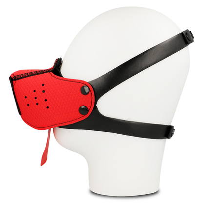 Ohmama Fetish - Red Dog Muzzle with Adjustable Strap for Fetish Games