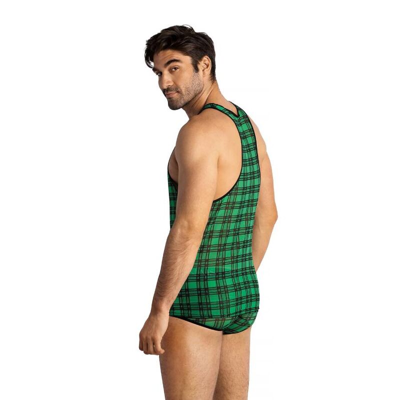 Anais Men Accesories - Magic Top XL, Green Black Plaid Pattern Sexy Men's Underpants, High Quality Male Underwear, Size Guide Available