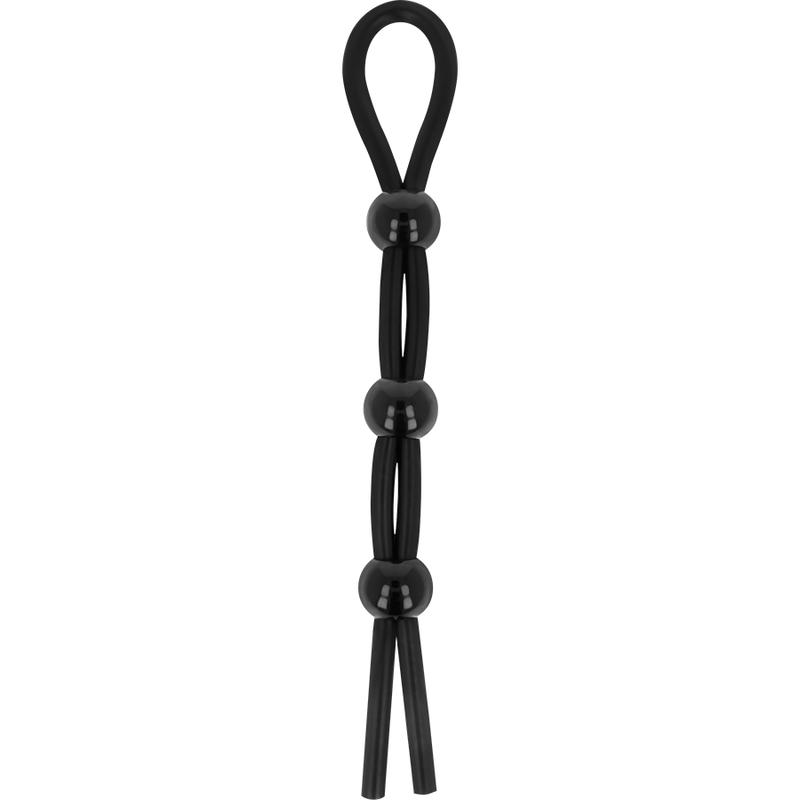 Ohmama Fetish - Ring With Cord for Penis and Testicles, Variable Sizes, Hypoallergenic Silicone Material