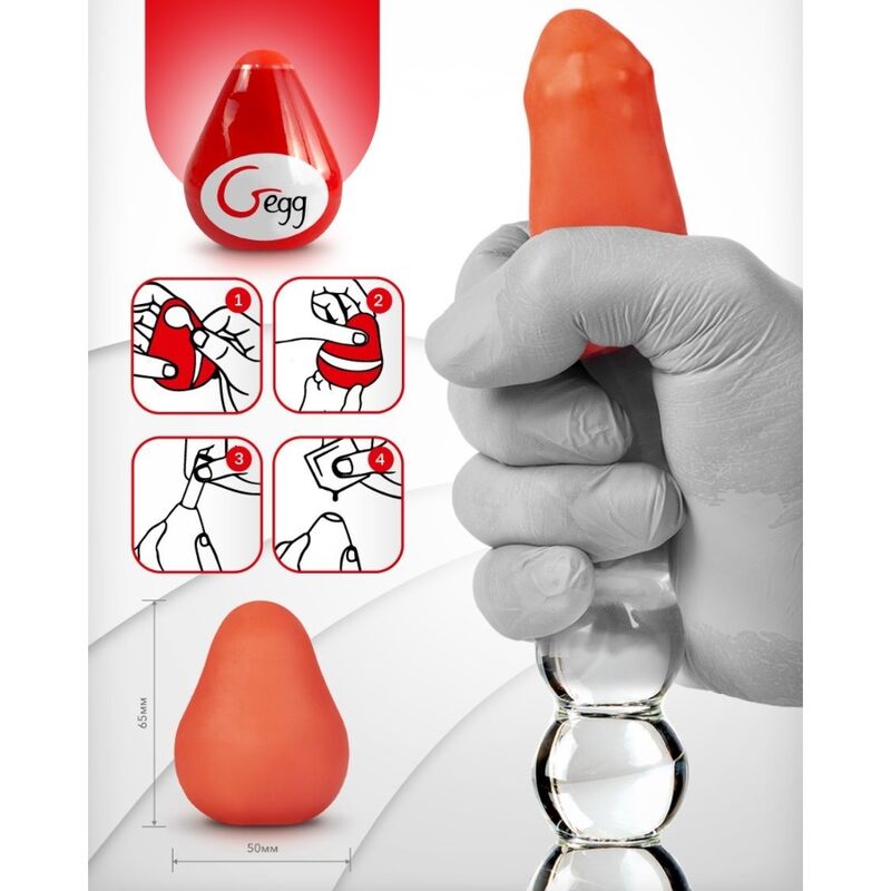 G-Vibe - Textured and Reusable Egg, Gegg, Red, Compact and Innovative Masturbator