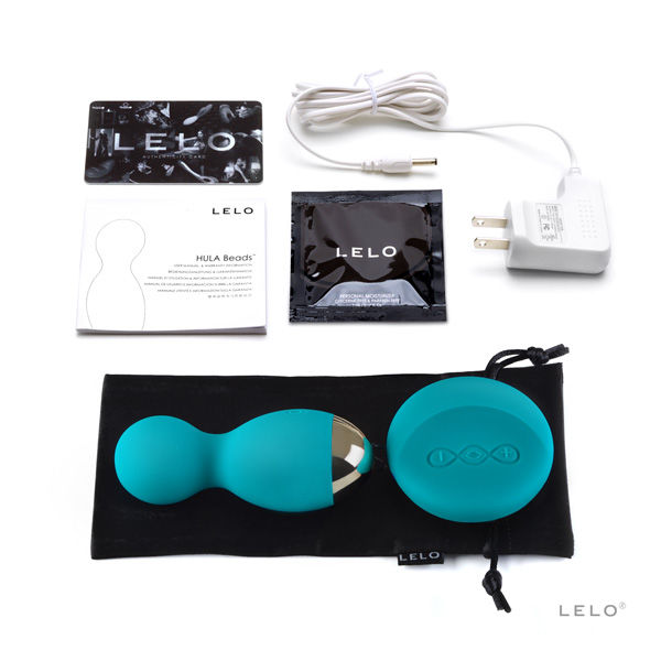 Lelo Hula Beads Ocean Blue - Pleasure Beads with Rotation and Vibration, Dimensions 98 x 38 x 37 mm, Rechargeable, Wireless Remote Control