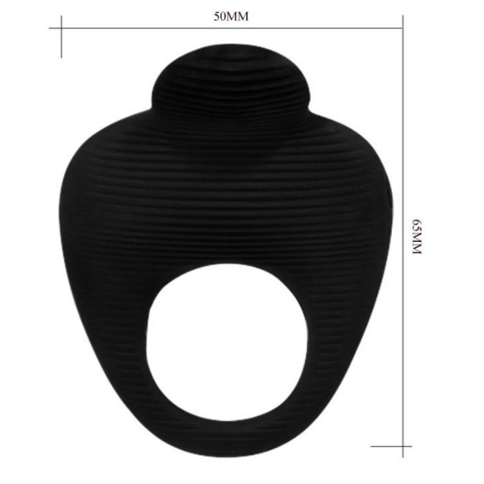 Pretty Love Male Silicone Finger Ring Vibrator Easy To Use Black With LR41 Batteries Included